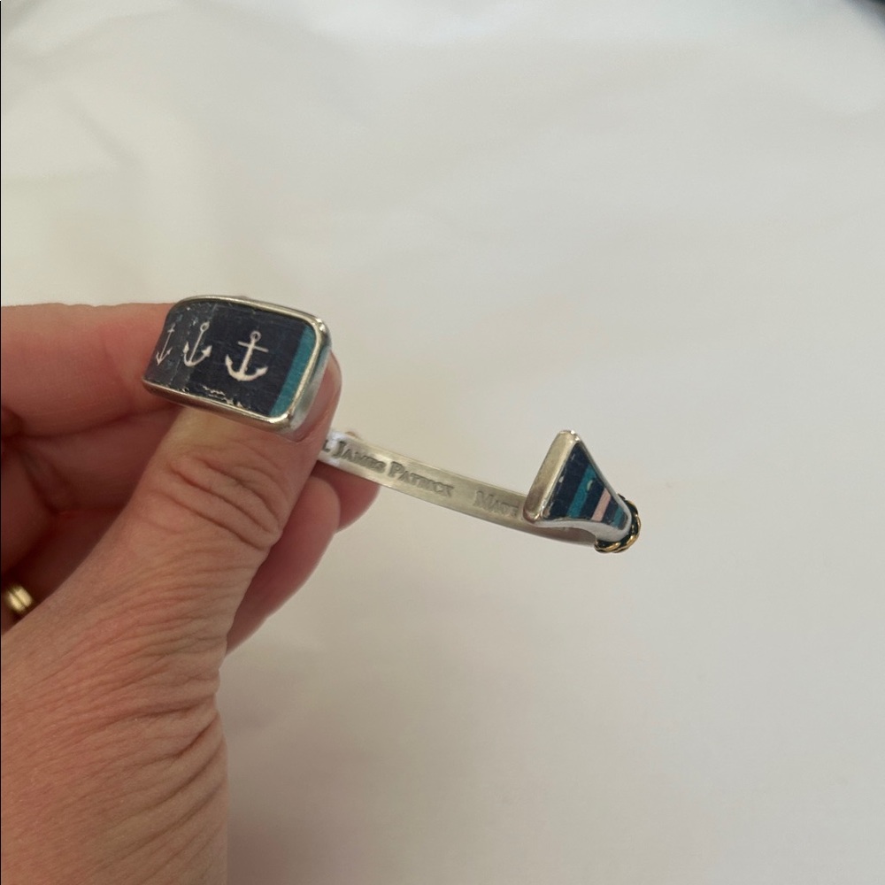 Kiel James Patrick Silver and Blue Oar Anchor Bracelet - Picture 5 of 9